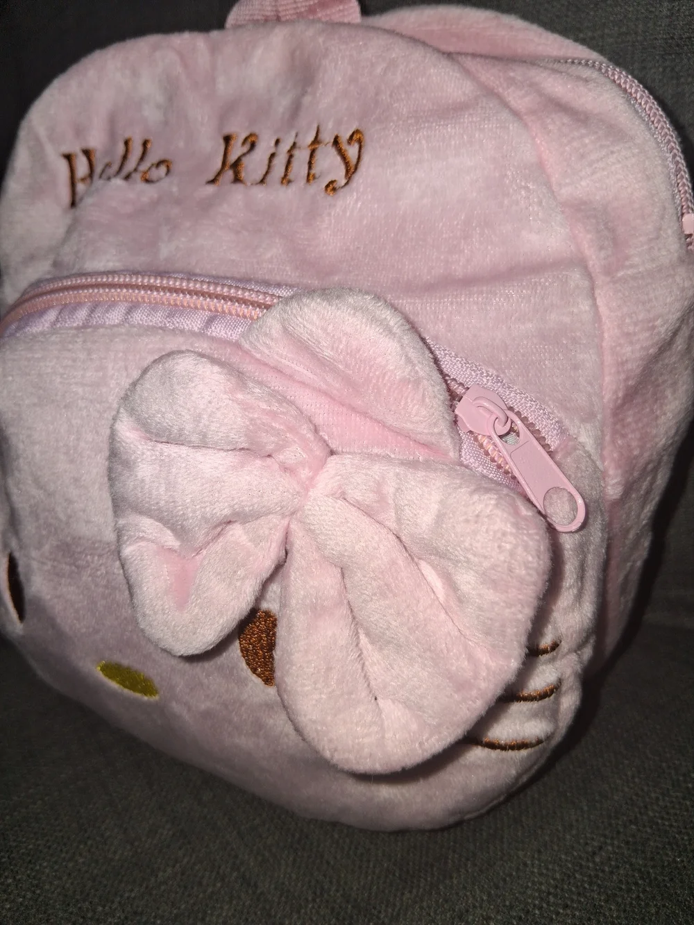 Hello Kitty Plush Pink Kids Backpack - Cute Bow Design